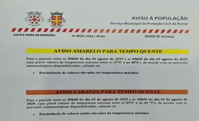 Aviso à População de tempo quente